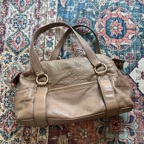 Michael Kors light Brown pebble Leather boho Shoulder Bag with gold accents - Picture 8 of 15